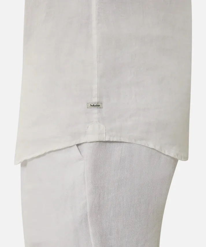 INDUSTRIE THE TENNYSON LINEN LONG SLEEVE SHIRT 2 WHITE
