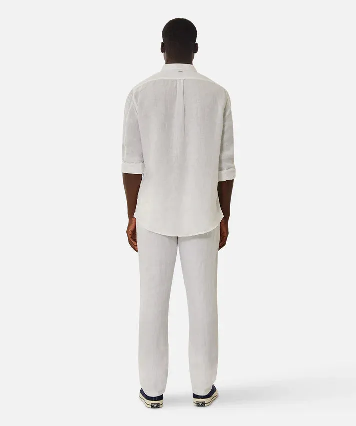 INDUSTRIE THE TENNYSON LINEN LONG SLEEVE SHIRT 2 WHITE