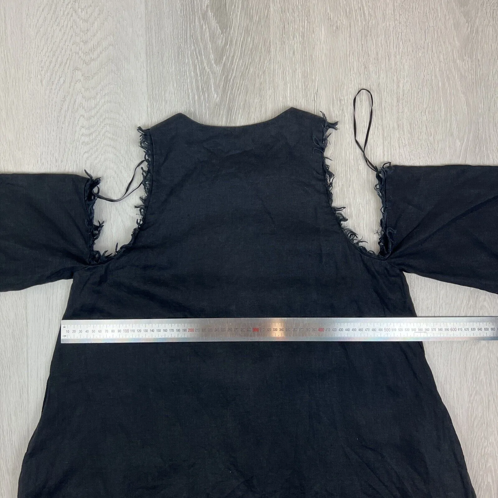 Isla Womens Black Button Up Linen Dress Size Medium