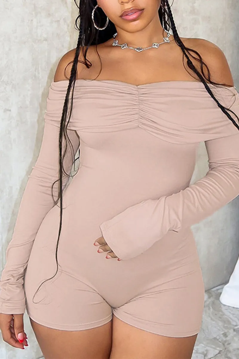 JR3417 Off Shoulder Long Sleeve Rompers