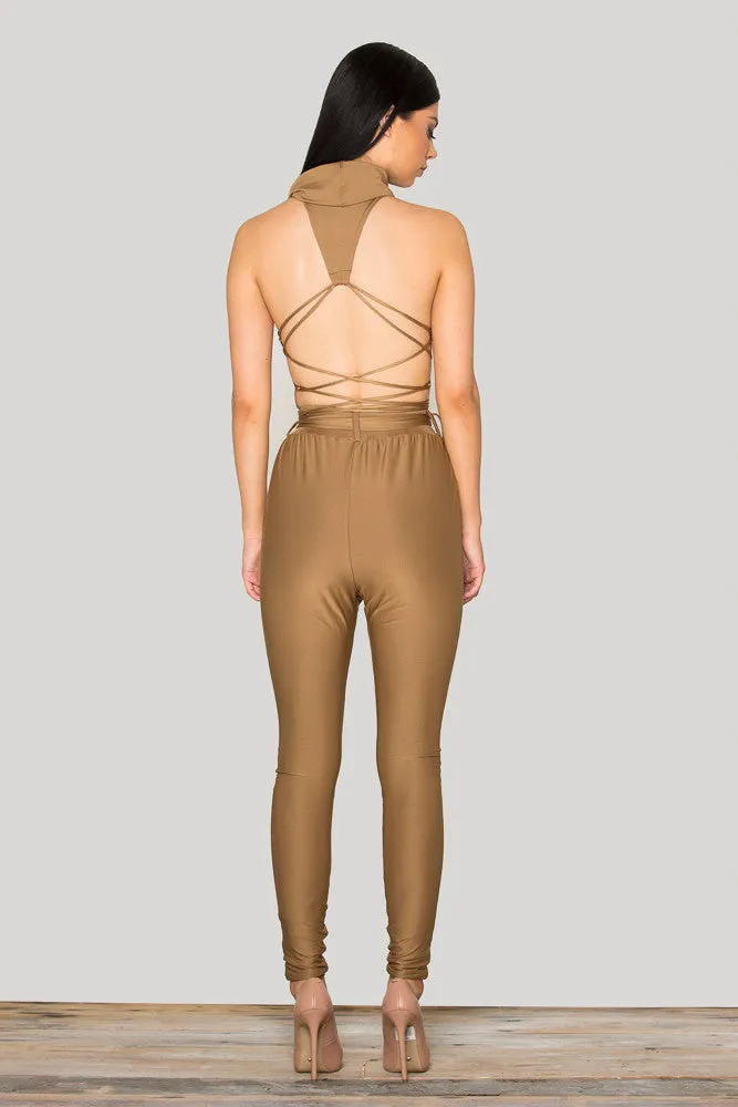 Jumpsuit Sleeveless Spaghetti Strap Deep V Neck Bodycon Playsuit