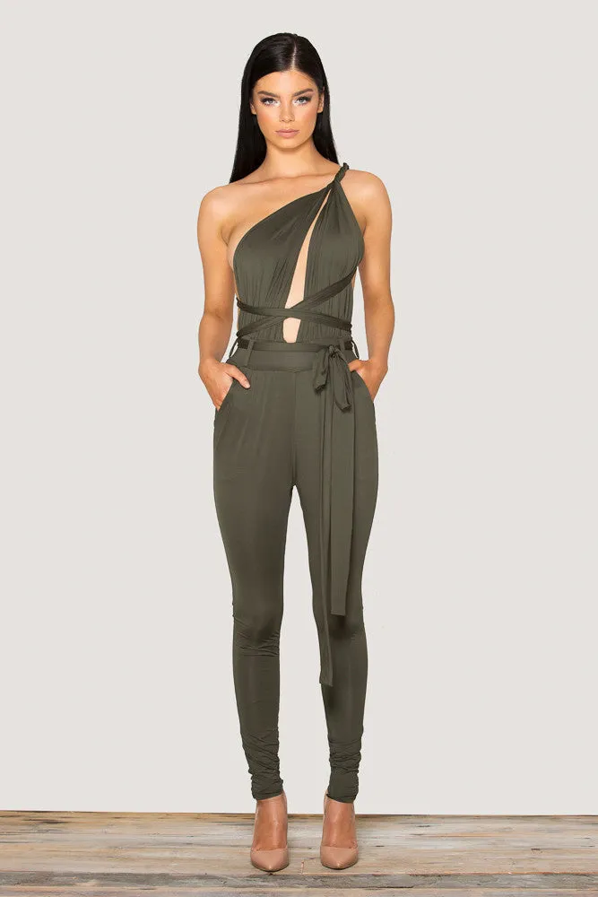 Jumpsuit Sleeveless Spaghetti Strap Deep V Neck Bodycon Playsuit