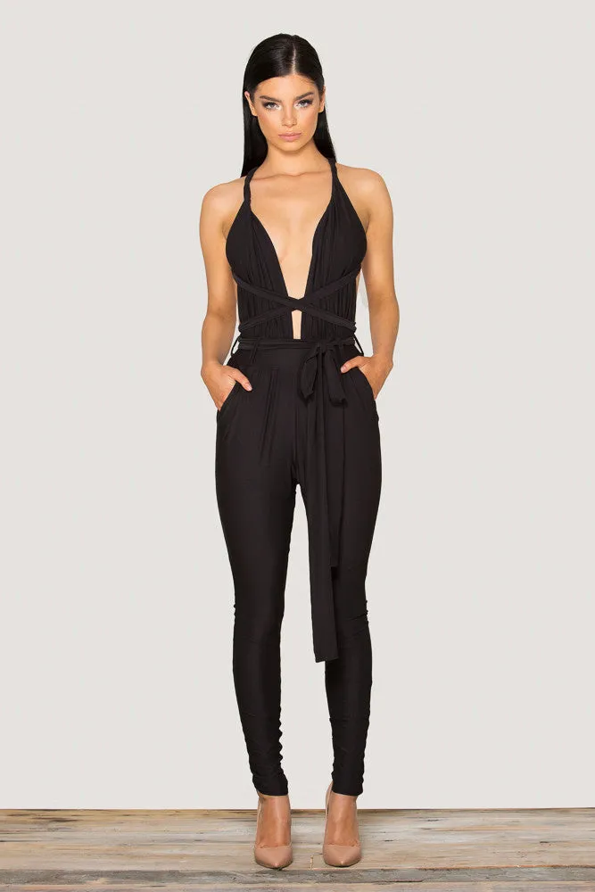 Jumpsuit Sleeveless Spaghetti Strap Deep V Neck Bodycon Playsuit