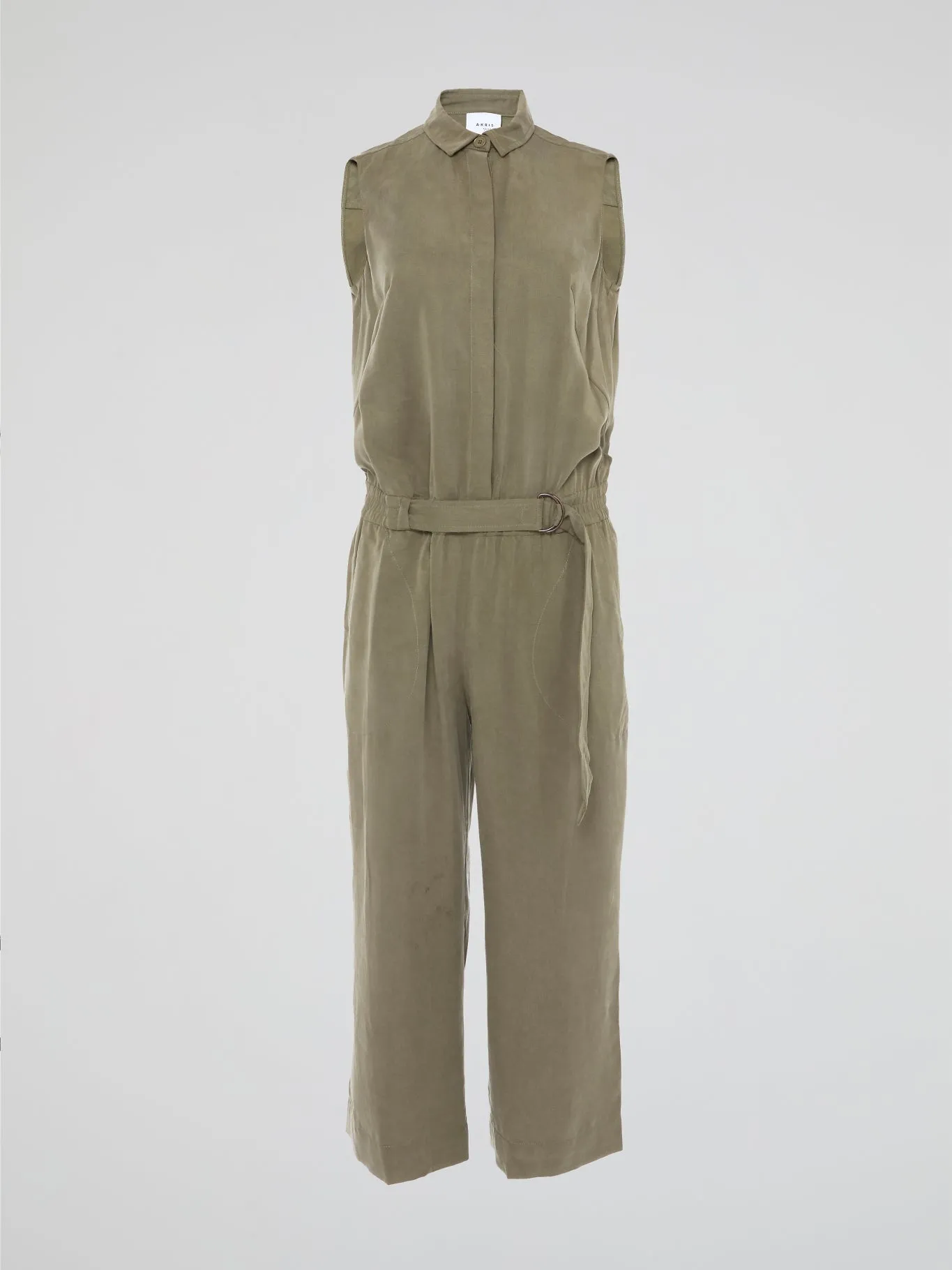 Khaki Belted Jumpsuit