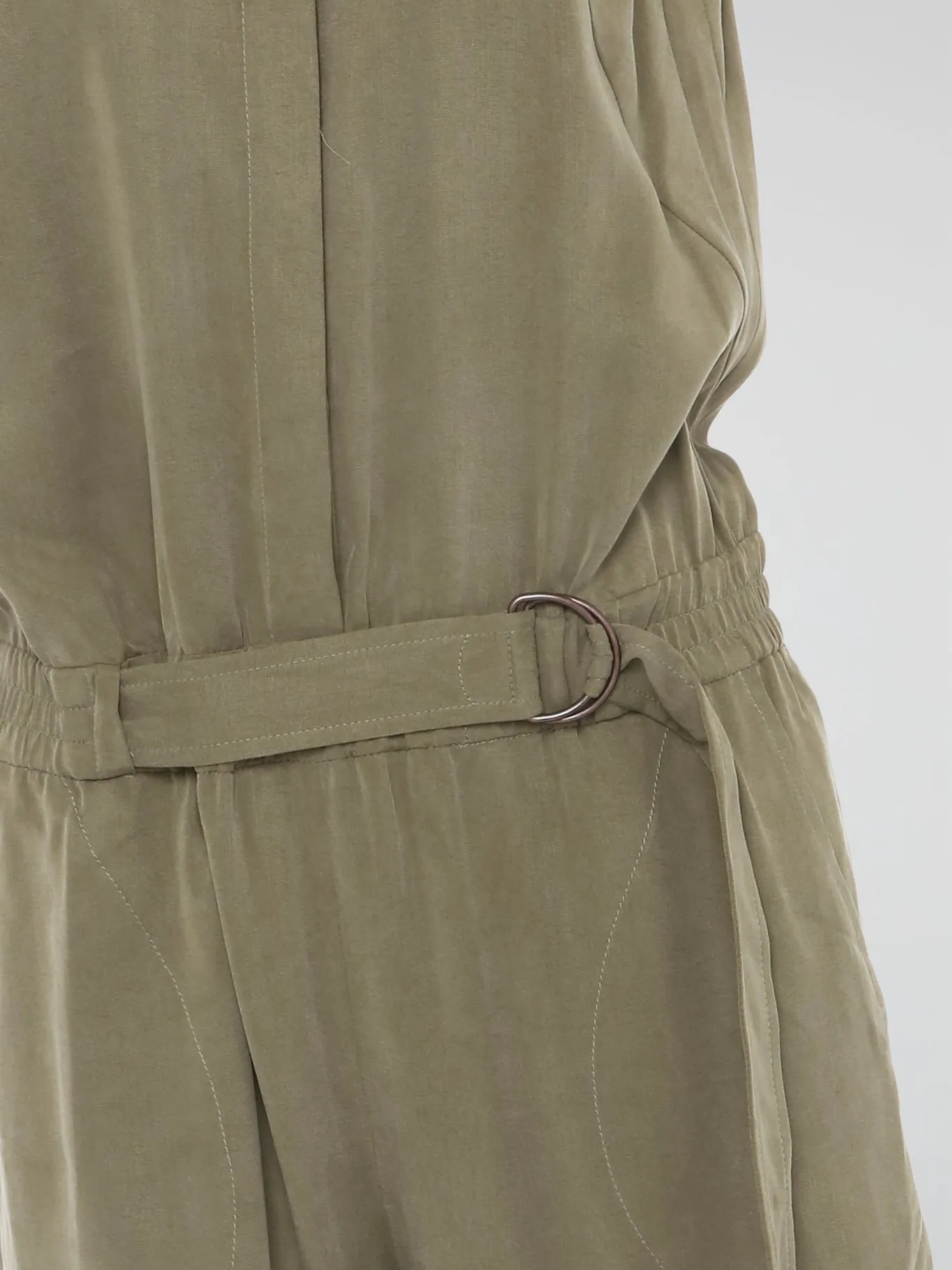 Khaki Belted Jumpsuit