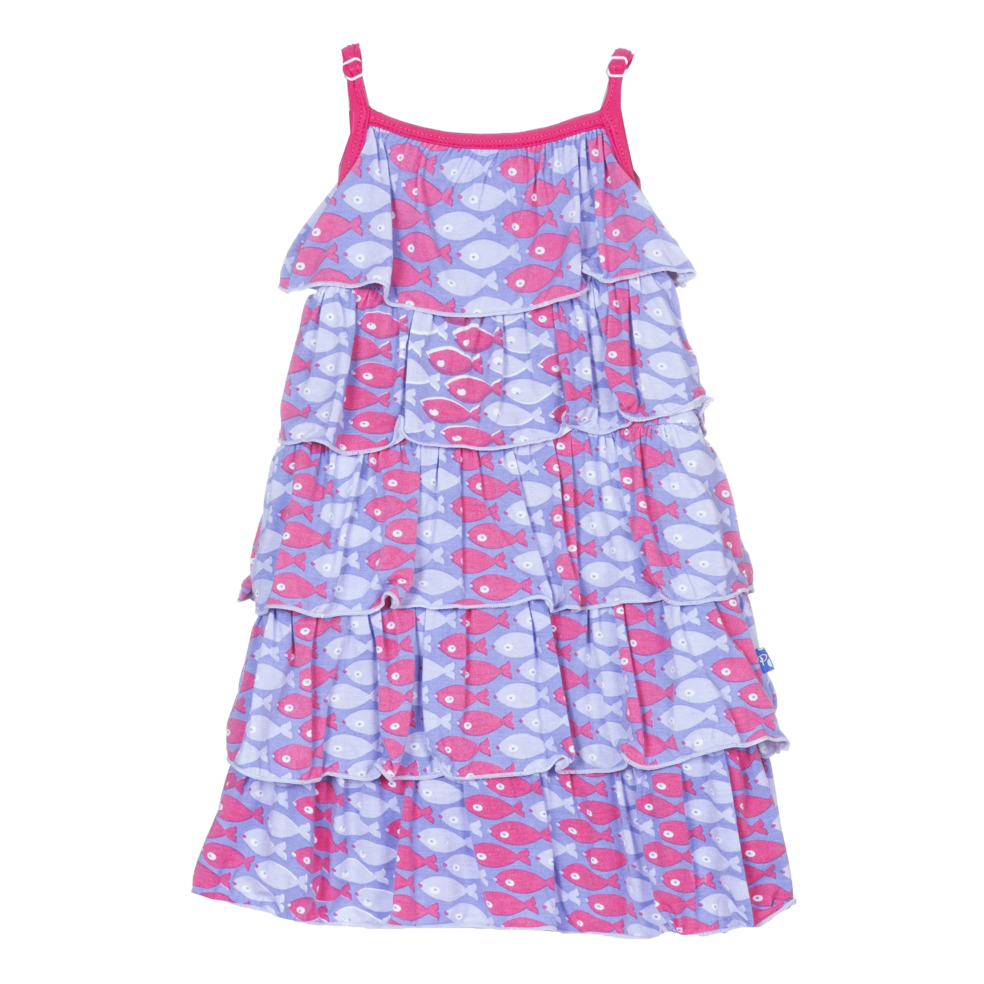 KicKee Pants Print Tiered Ruffle Dress--Forget Me Not Piranha