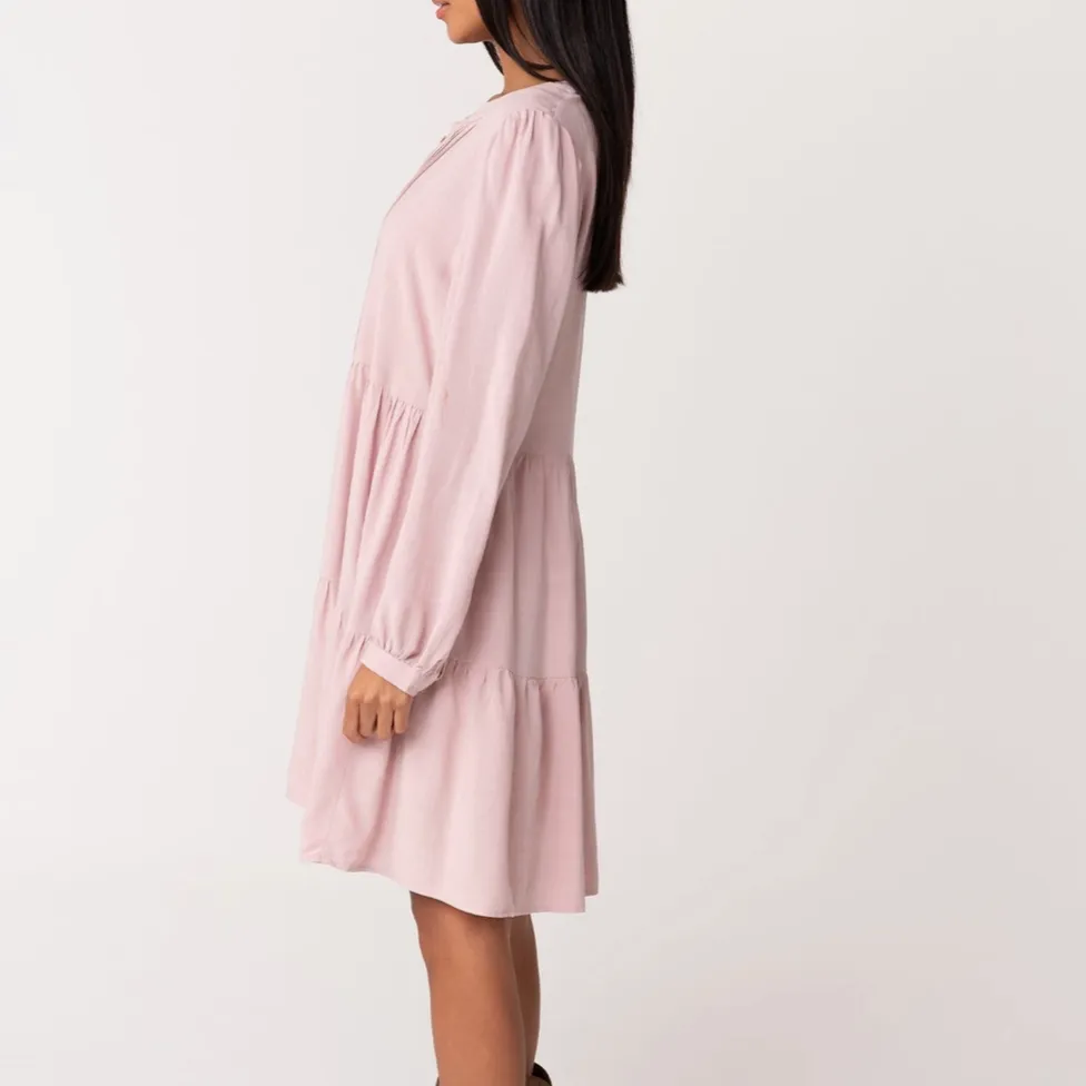 Krista Linen Blend Vintage Babydoll Mini Dress