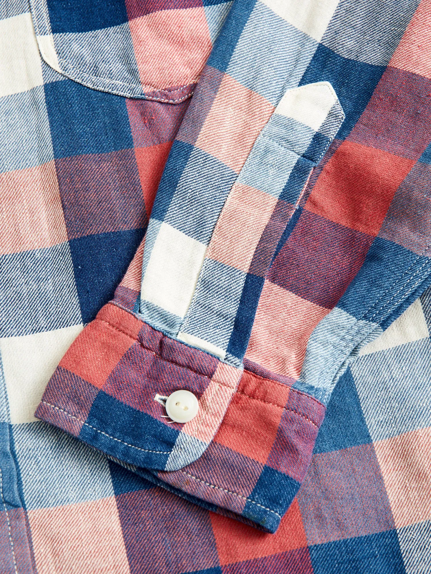 Lee Cotton-Linen Workshirt in Red/Indigo Plaid