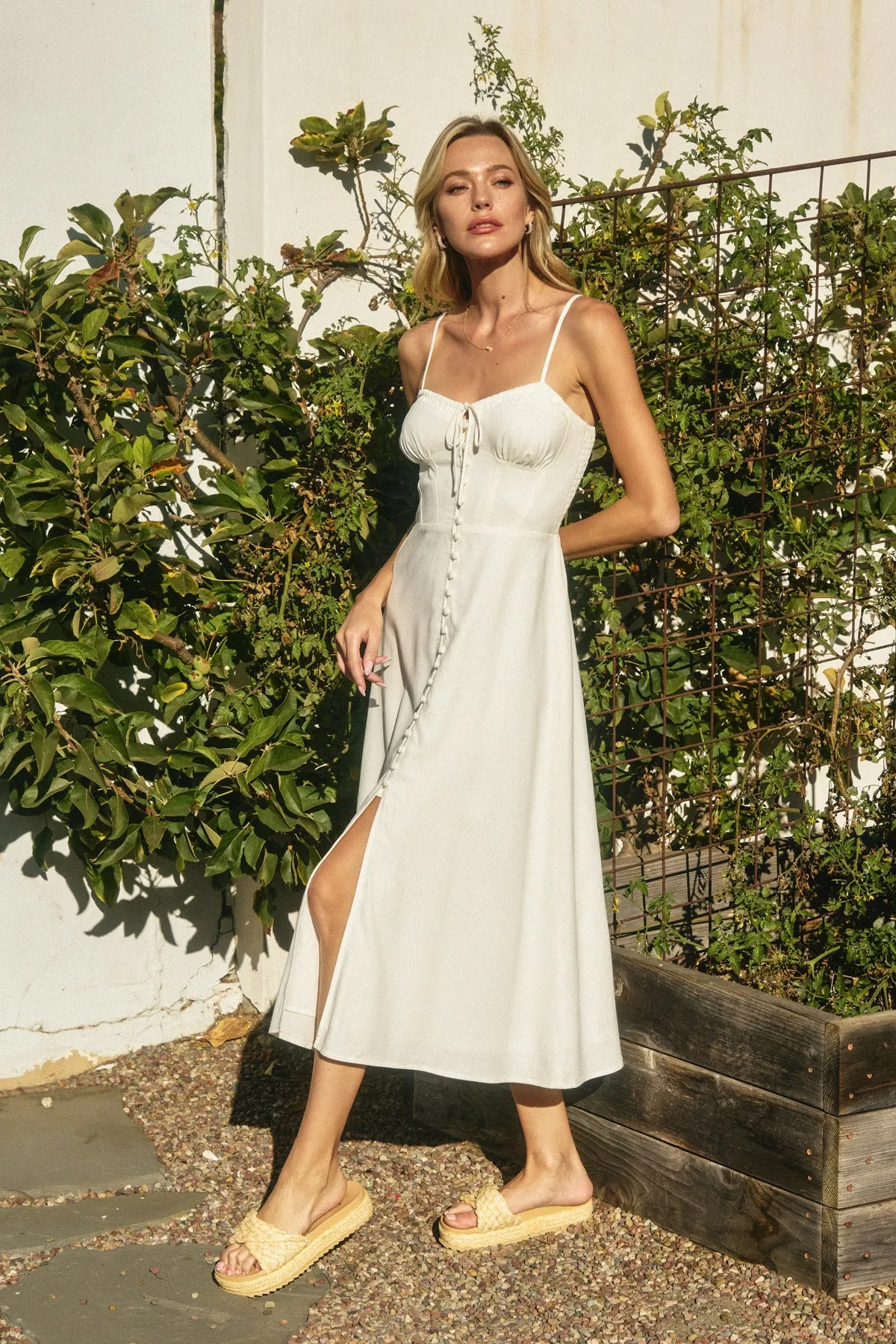 Leia Sweetheart Corset Midi Dress