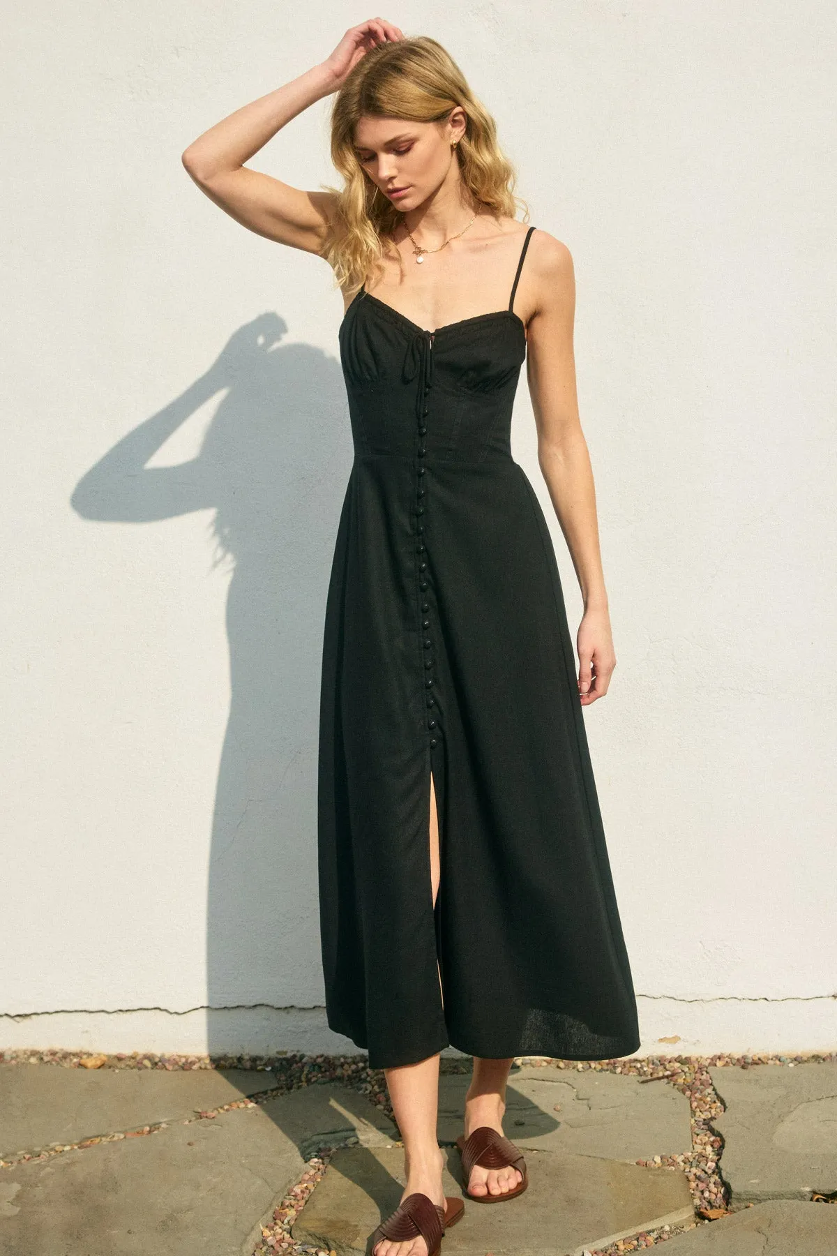 Leia Sweetheart Corset Midi Dress