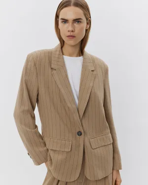 LENNONSW BLAZER - Light Brown Striped