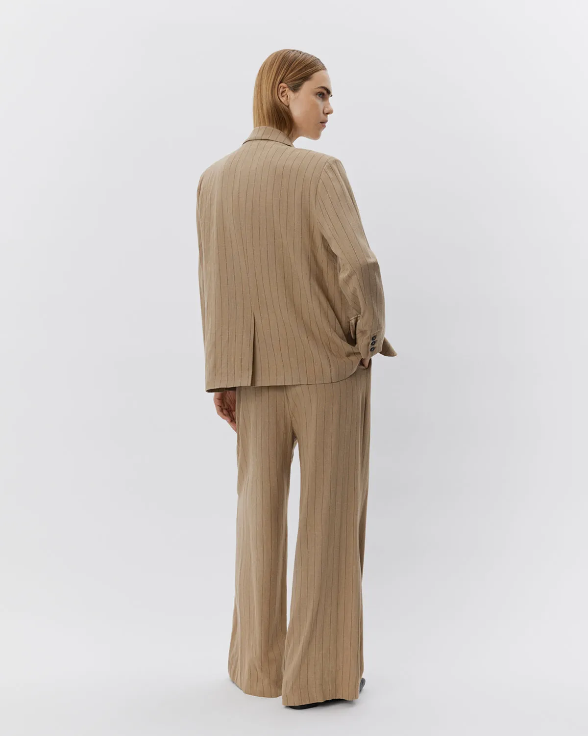 LENNONSW BLAZER - Light Brown Striped