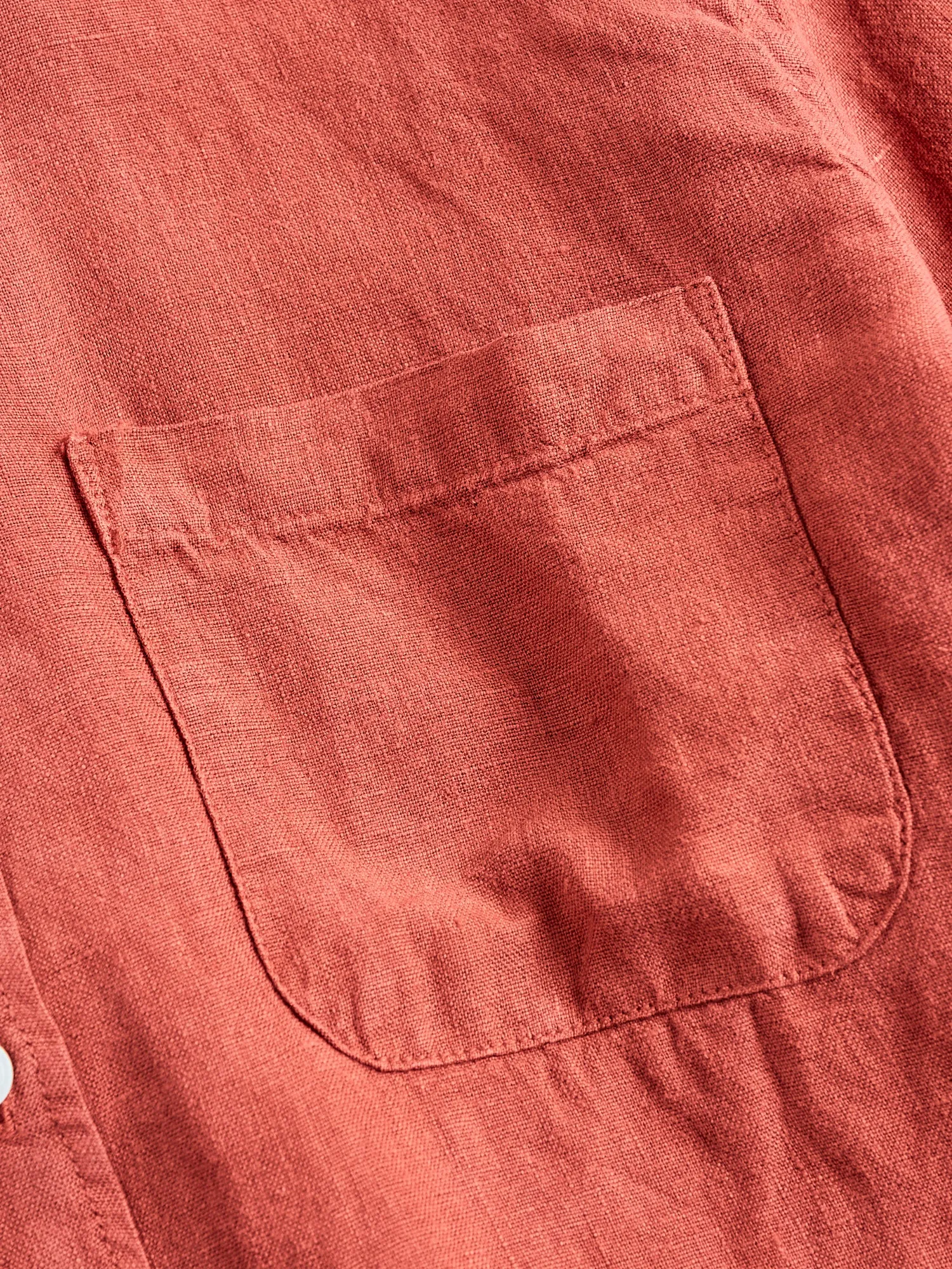 Linen Button-Up Shirt in Terracota