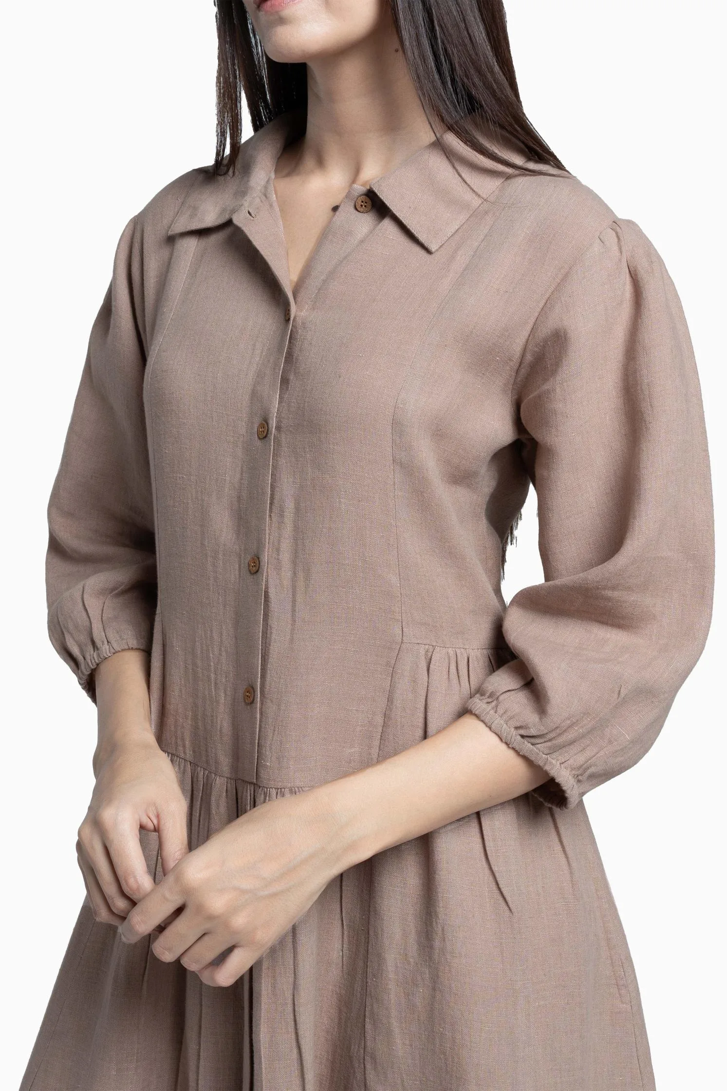 Linen Magnolia Dress-Sage Green