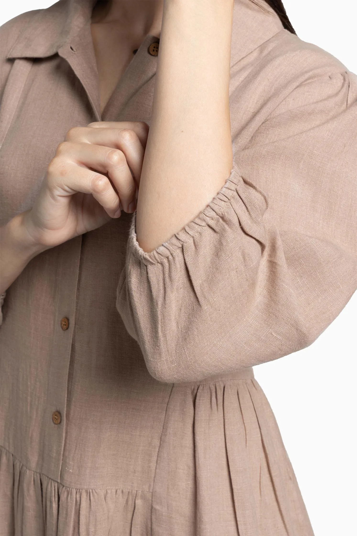 Linen Magnolia Dress-Sage Green