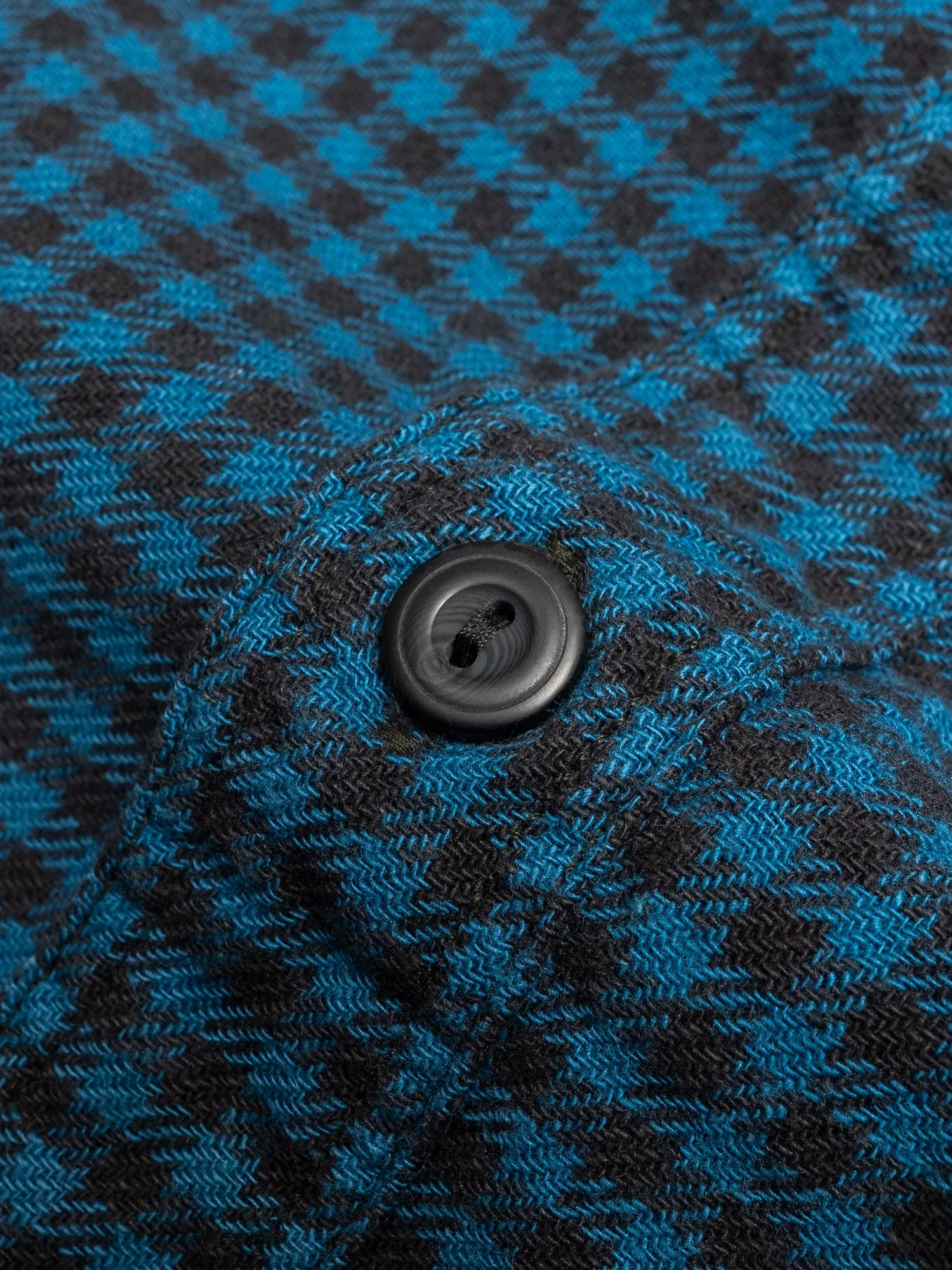 Linen Plaid Farrell Work Shirt in Blue/Sulphur Black
