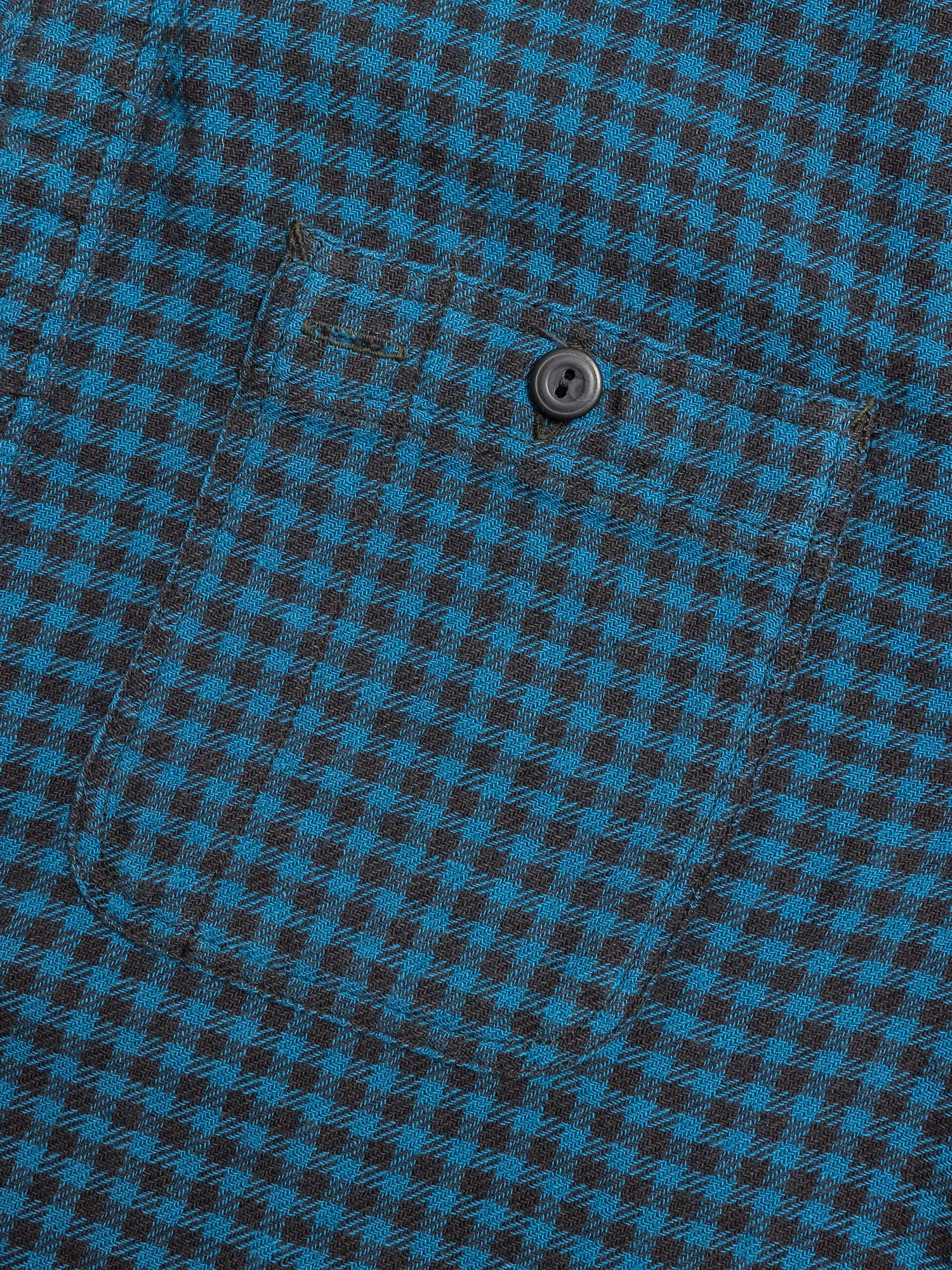 Linen Plaid Farrell Work Shirt in Blue/Sulphur Black
