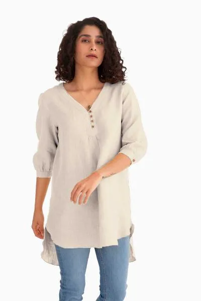 Linen Primrose Top-Sunburnt Yellow