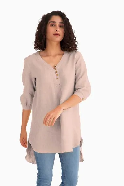Linen Primrose Top-Sunburnt Yellow