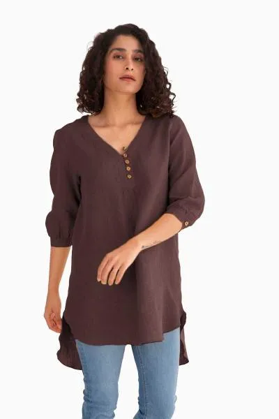 Linen Primrose Top-Sunburnt Yellow