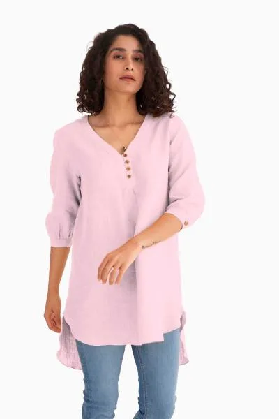 Linen Primrose Top-Sunburnt Yellow