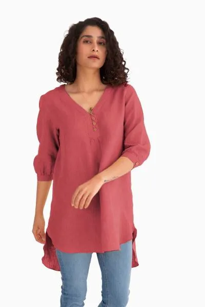 Linen Primrose Top-Sunburnt Yellow