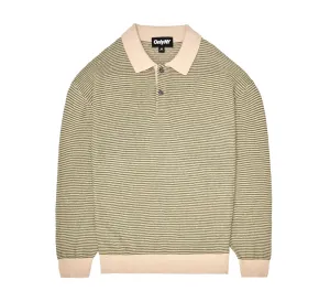 Linen Stripe Knit Polo