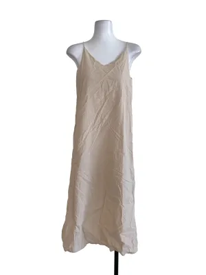 Linen White V Neck Dress