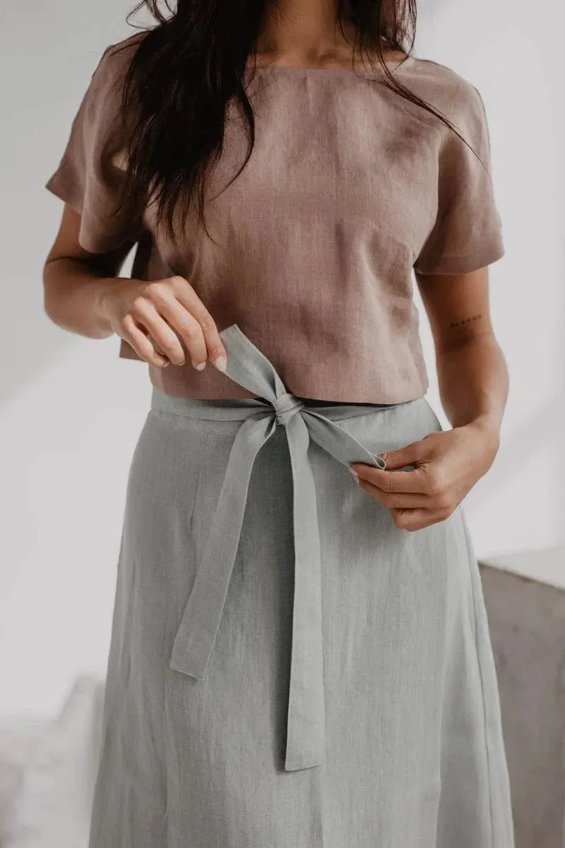 Lisa Linen Button Crop Top | Multiple Colours