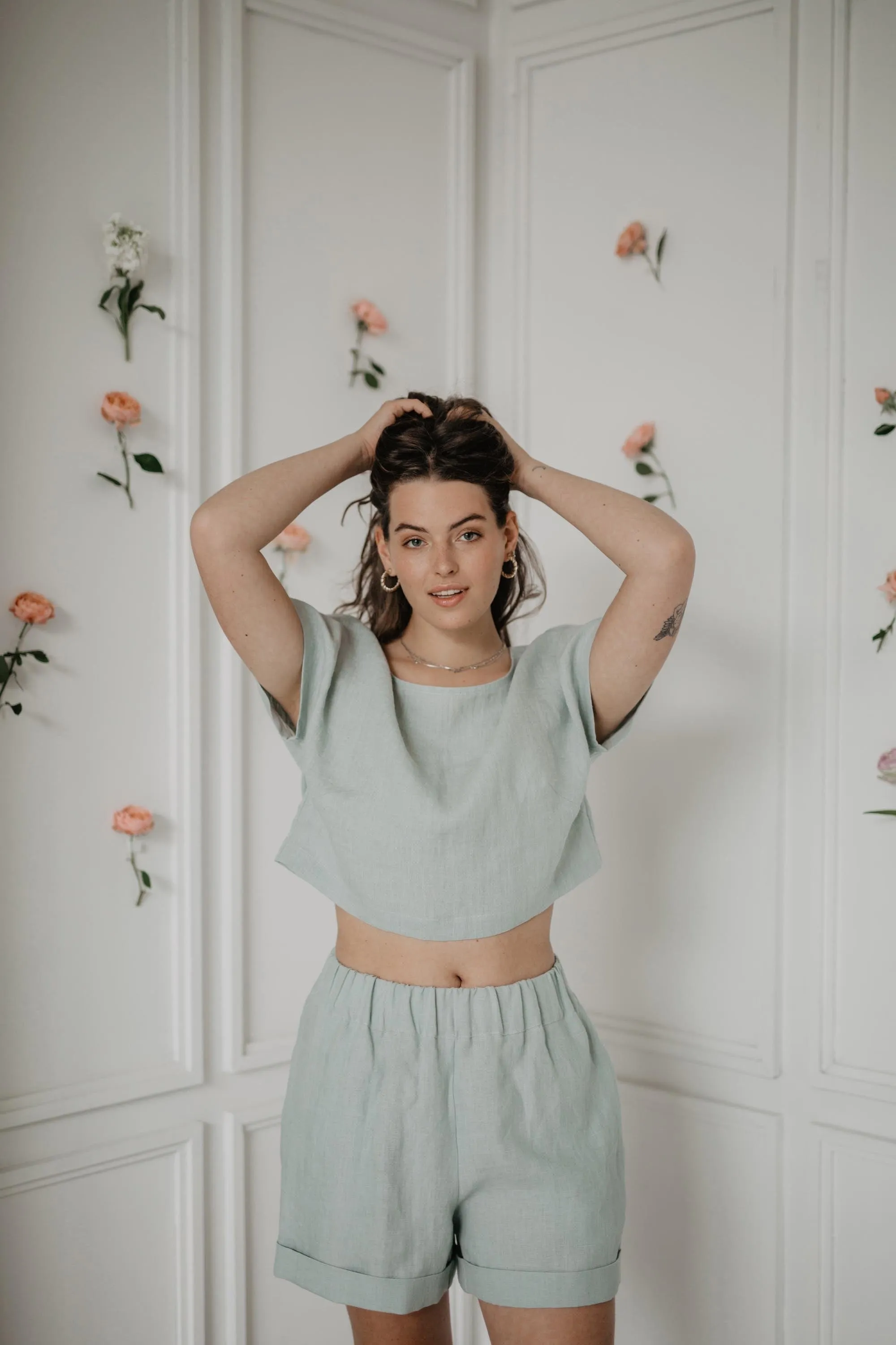 Lisa Linen Button Crop Top | Multiple Colours