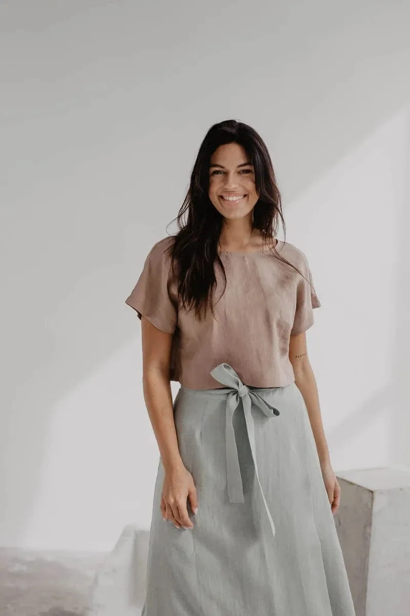 Lisa Linen Button Crop Top | Multiple Colours