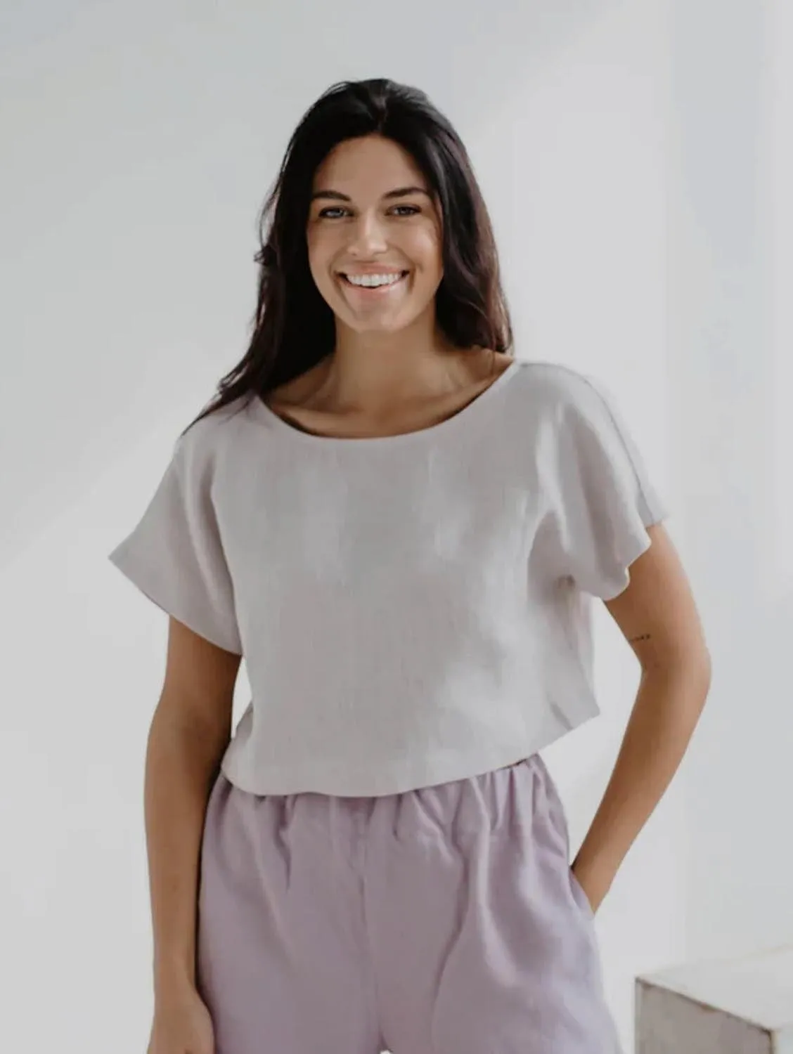Lisa Linen Button Crop Top | Multiple Colours