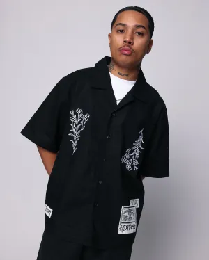 Loiter Witness Button Up T-Shirt Black
