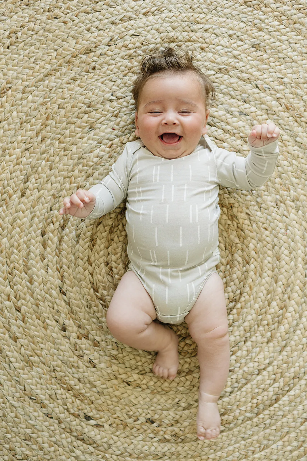 Long Sleeve Bodysuit - Grey Dash