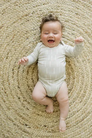 Long Sleeve Bodysuit - Grey Dash