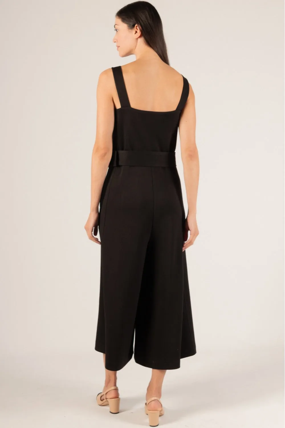 Lori Culotte Belted Jumpsuit | Black