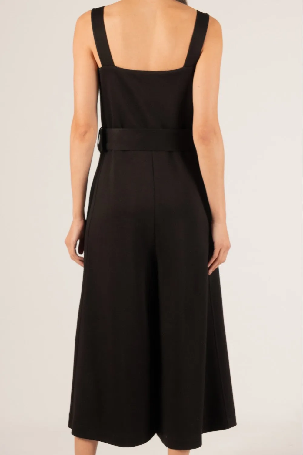 Lori Culotte Belted Jumpsuit | Black
