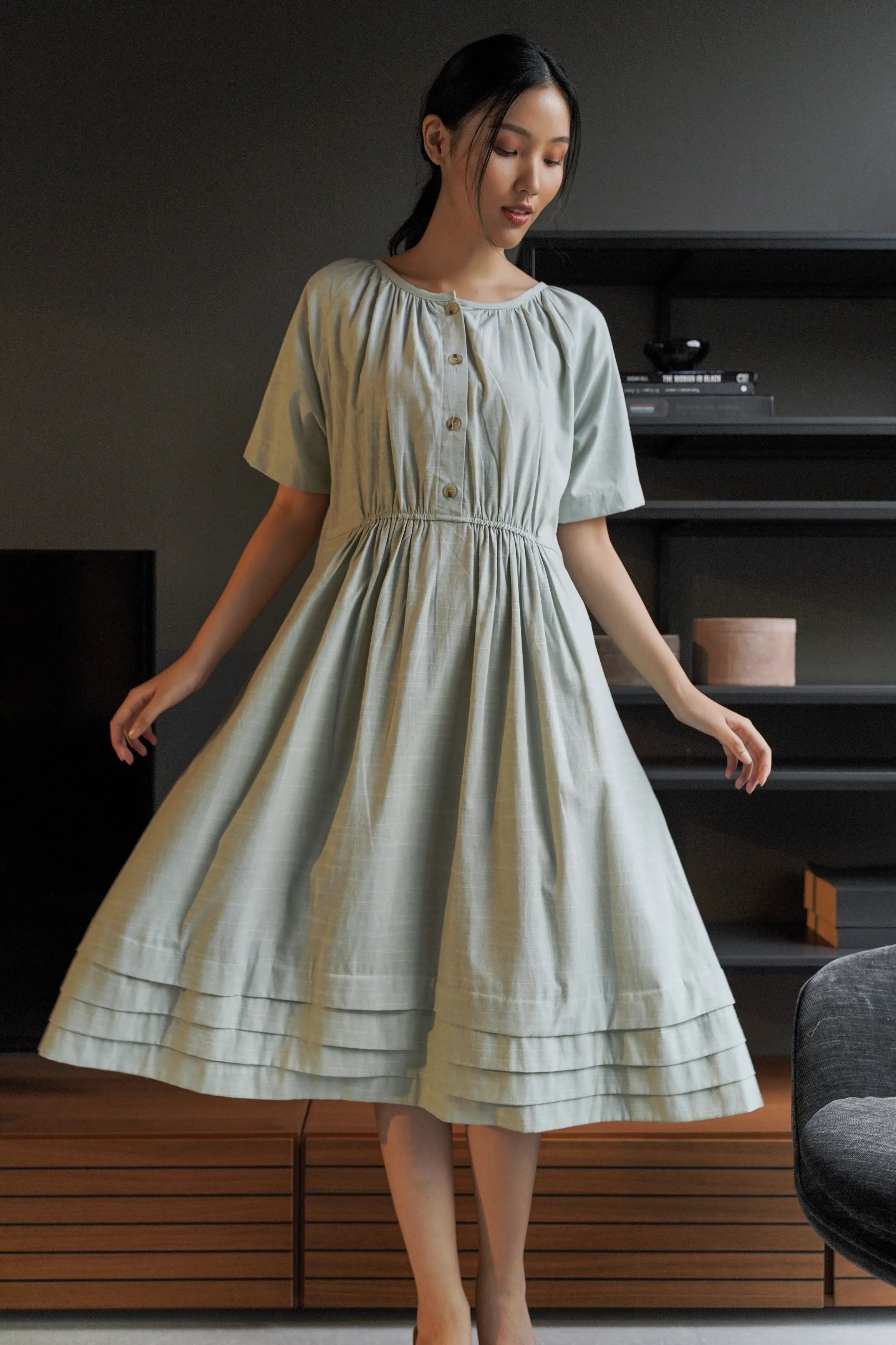 LOU DRESS IN GREEN LILLY
