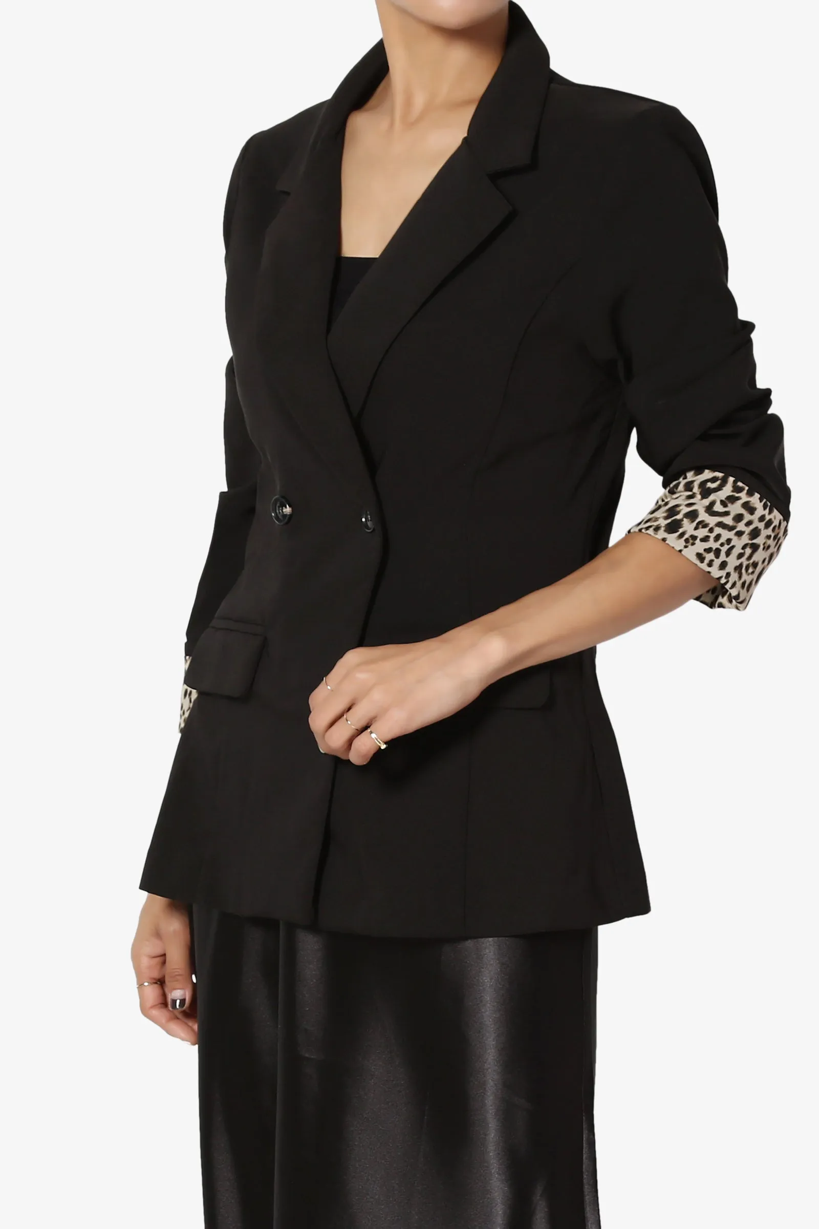 Louisah Double Breasted Crepe Blazer