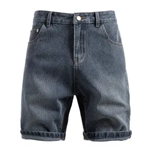 Lucien Herringbone Denim Shorts