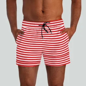 Malibu Red & White Swim Shorts