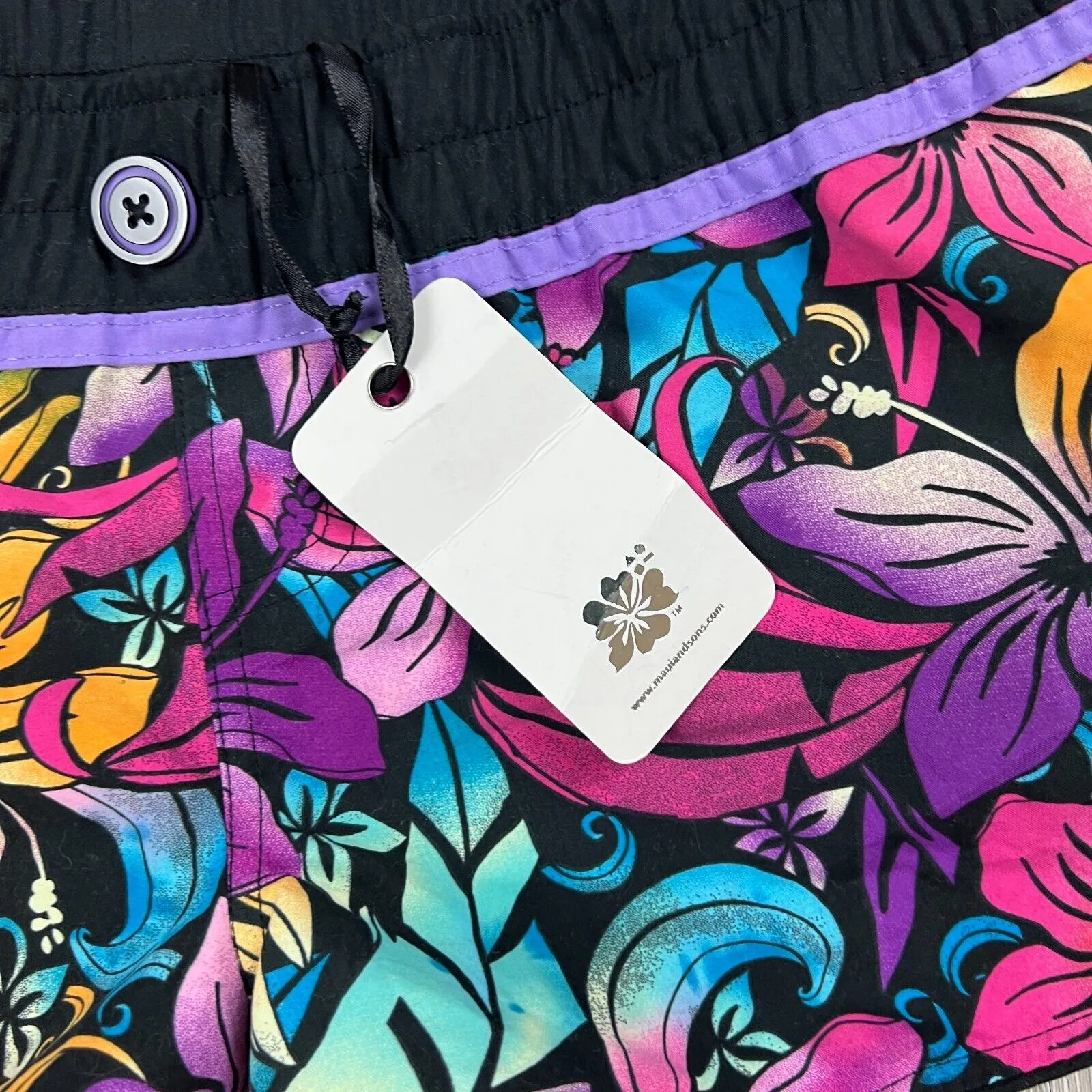 Maui Girl Womens Black Swim Shorts Board Shorts Size 12 (New)