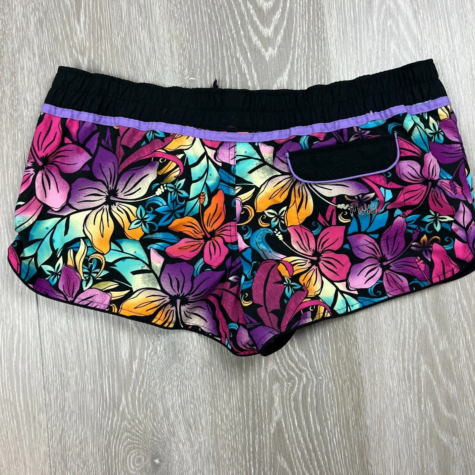 Maui Girl Womens Black Swim Shorts Board Shorts Size 12 (New)