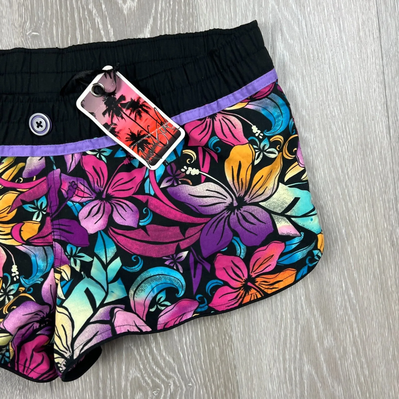 Maui Girl Womens Black Swim Shorts Board Shorts Size 12 (New)