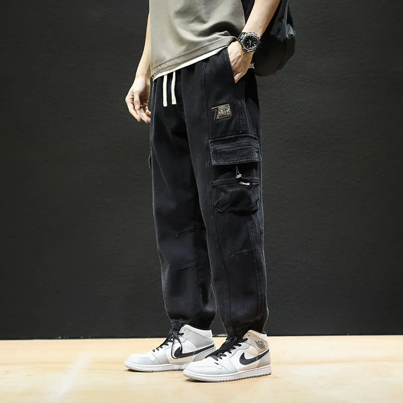 Men Cargo Pants Retro Classic Spring Loose Cotton Trendy Brand Men
