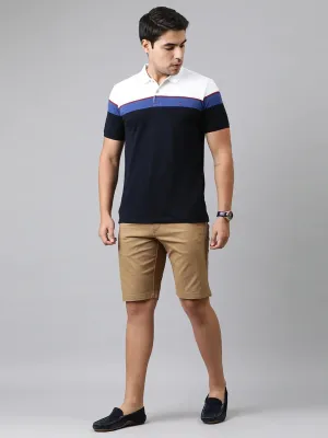 Men Khaki-Coloured Solid Slim Fit Regular Shorts