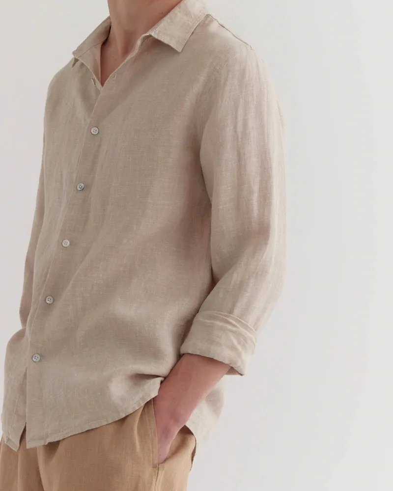Mens Casual LS Shirt Oat