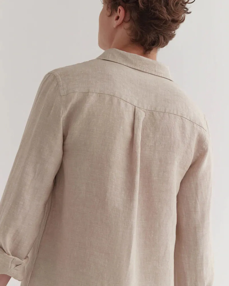 Mens Casual LS Shirt Oat