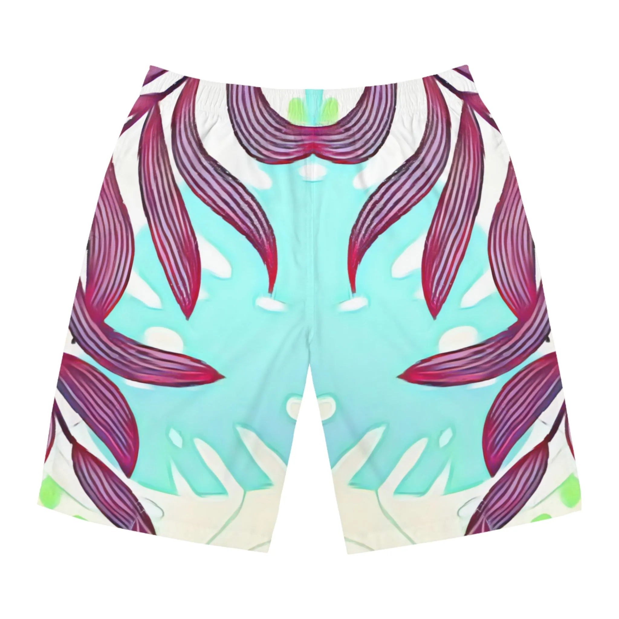 Men's Monstera Leaf Artwork Pattern Board Shorts