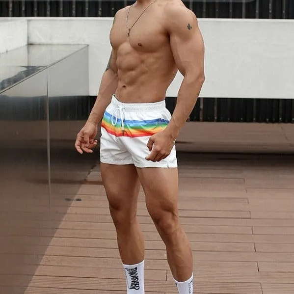 Men's Rainbow Gym Shorts & Board Shorts